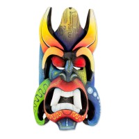 Boruca Devil Mask Decorative Multi-Color Wood Wall Art NOVICA Costa Rica   382541346095